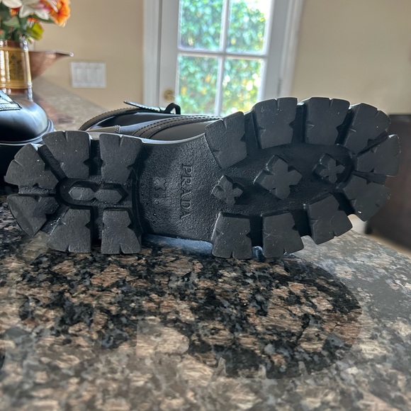 Prada monolith combat boots leather and nylon chunky sole size 39 (8) - Picture 12 of 14